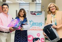 CON DONATIVO DE ÚTILES ESCOLARES SE SUMA ALCALDE Y PRESIDENTA DE DIF CAJEMEA CAMPAÑA REGRESO A CLASES