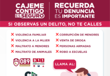Tu denuncia es importante y es anónima, llama a los teléfonos 089 y 911 para denunciar algún delito y conviértete en un héroe anónimo. Cajeme contigo es seguro.