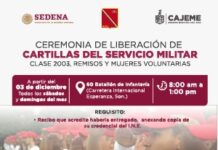 Cartilla militar liberada , todos los sábados y domingos de este diciembre 2022 de 8 de la mañana a 1 de la tarde en el 60 batallón de infantería