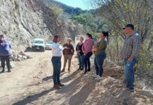 Supervisa alcaldesa de Yécora obras en desarrollo.