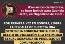 ¡Con sentencia histórica, se hace justicia para Gabriela Lizeth, en Magdalena de Kino!