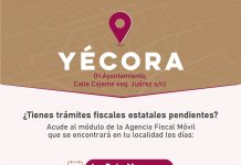 Aviso importante estará el módulo de agencia fiscal en Yécora para cualquier trámite este 6 y 7 de marzo se estará atendiendo por turnos para mayor información acude alas oficinas en el H.Ayuntamiento de Yécora.