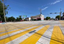 ENTREGA ALCALDE CRUCERO CON CONCRETO HIDRÁULICO Y SEMAFORIZACIÓN EN CALLES SAHUARIPA Y MORELOS