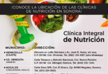 El estado de Sonora cuenta con cinco Clínicas Integrales de Nutrición