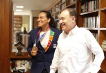 Destaca Gobernador Durazo medalla olímpica de Alejandra Valencia*