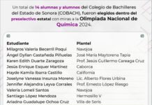Estudiantes de Cobach Sonora forman parte del preselectivo para la 34 Olimpiada Nacional de Química 2024