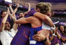 Atleta le propone matrimonio a su esposo luego de competir en los Juegos Olímpicos de París 2024.