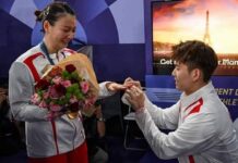 ¡Amor en los Juegos Olímpicos! Ganan el oro y se comprometen.