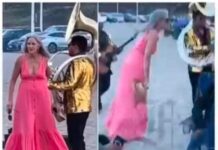Mujer Estadounidense furiosa contra Mexicanos que tocaban música banda en una playa de California.