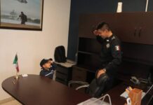 VISITA MATEO UN PEQUEÑO HÉROE EL EDIFICIO DE LA CORPORACIÓN POLICIAL EN CAJEME*