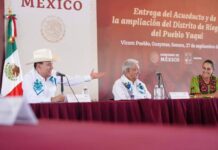 Pueblos yaquis reconocen a presidente López Obrador y a Gobernador Durazo y agradecen continuidad de Plan de Justicia a presidenta Sheinbaum