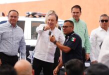 Realiza Gobernador Durazo fortalecimiento histórico en seguridad con equipamiento y entrega de patrullas*