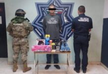 CAPTURA SSPM A DOS POR ROBO A COMERCIO Y DELITO CONTRA LA SALUD