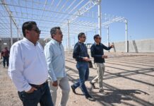 ALCALDE JAVIER LAMARQUE SUPERVISA LA PRIMERA DE 20 NAVES DEL PARQUE INDUSTRIAL Y LOGÍSTICO SKYBRIDGE SONORA
