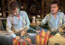 Aficionado arriesga su vida para salvar su colección de camisetas del Valencia.