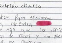 No es justo! Niño se despide de su diario porque su maestra le dijo que eso era para niñas.
