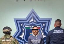 POLICÍA MUNICIPAL DE CAJEME APREHENDE A SUJETOS CON DROGA Y ARMA BLANCA