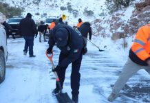 SIGUEN LOS TRABAJOS EN PUERTO SAN LUIS PARA LOGRAR SU REAPERTURA TRAS INTENSAS NEVADAS