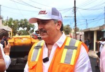 *SUPERVISA PRESIDENTE JAVIER LAMARQUE OBRAS EN PROCESO DE BACHEO Y PAVIMENTACIÓN EN CAJEME