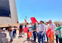 JAVIER LAMARQUE DA BANDERAZO DE INICIO EN OBRA DE REHABILITACIÓN VIAL AL NORTE DE CAJEME