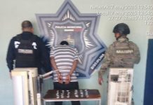 CAPTURA SSPM Y MARINA A SUJETO POR POSESIÓN DE DROGA EN CAJEME