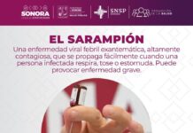 Gobierno de Sonora invita a vacunarse contra el sarampión*