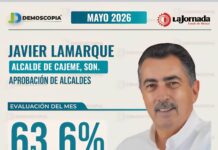 JAVIER LAMARQUE ENCABEZA RANKING DE APROBACIÓN CIUDADANA ENTRE ALCALDES DE SONORA