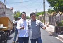 PORQUE ASÍ SE HACE CON BIENESTAR AVANZAN OBRAS DE PAVIMENTACIÓN Y SE CONSTRUYEN PLAZAS MULTIFUNCIONALES EN CAJEME